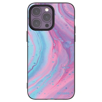 Picasee silikonski črni ovitek za Apple iPhone 14 Pro Max - Pink liquid