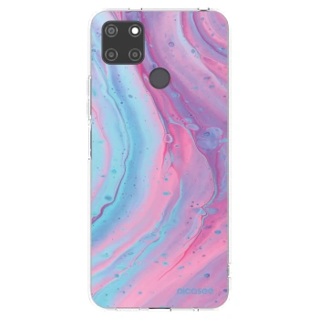Picasee silikonski prozorni ovitek za Realme C21Y - Pink liquid