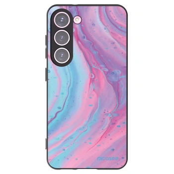 Picasee silikonski črni ovitek za Samsung Galaxy S23 5G - Pink liquid