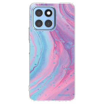 Picasee silikonski prozorni ovitek za Honor X8 5G - Pink liquid