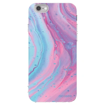Picasee silikonski prozorni ovitek za Apple iPhone 6/6S - Pink liquid