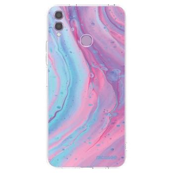 Picasee silikonski prozorni ovitek za Honor 8X - Pink liquid