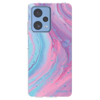 Picasee silikonski prozorni ovitek za Xiaomi Redmi Note 12 Pro 5G - Pink liquid