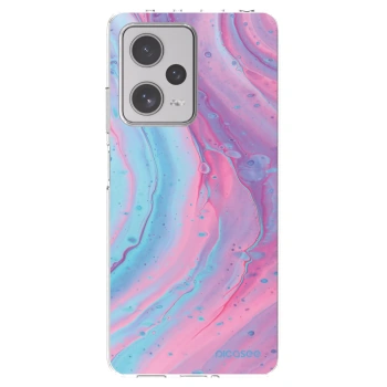 Picasee silikonski prozorni ovitek za Xiaomi Redmi Note 12 Pro+ 5G - Pink liquid