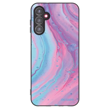 Picasee silikonski črni ovitek za Samsung Galaxy A14 4G A145R - Pink liquid