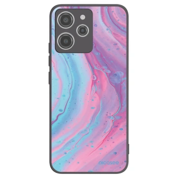 Picasee silikonski črni ovitek za Xiaomi Redmi 12 4G - Pink liquid