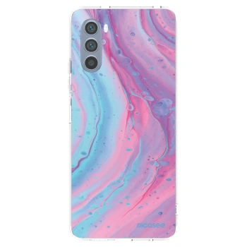 Picasee silikonski prozorni ovitek za Motorola Moto G62 - Pink liquid