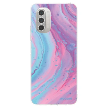 Picasee silikonski prozorni ovitek za Motorola Moto G51 - Pink liquid