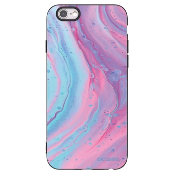 Picasee silikonski črni ovitek za Apple iPhone 6/6S - Pink liquid