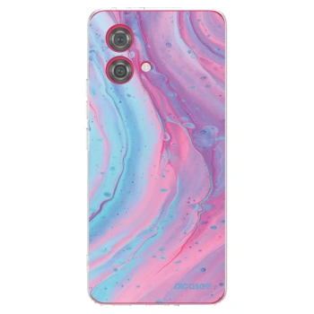 Picasee silikonski prozorni ovitek za Motorola Moto G84 5G - Pink liquid