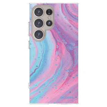 Picasee silikonski prozorni ovitek za Samsung Galaxy S24 Ultra S928B 5G - Pink liquid