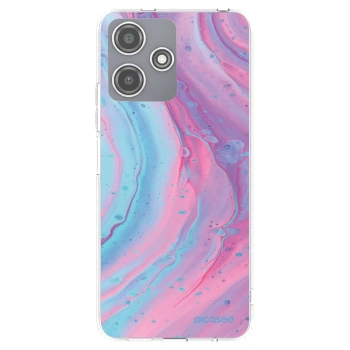 Picasee silikonski prozorni ovitek za Xiaomi Redmi 12 5G - Pink liquid