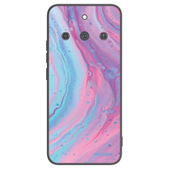 Picasee silikonski črni ovitek za Realme 11 Pro+ - Pink liquid