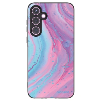 Picasee silikonski črni ovitek za Samsung Galaxy A35 5G A356B - Pink liquid