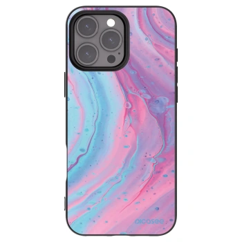 Picasee silikonski črni ovitek za Apple iPhone 16 Pro Max - Pink liquid