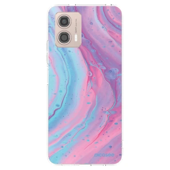 Picasee silikonski prozorni ovitek za Motorola Moto G53 5G - Pink liquid