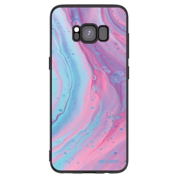 Picasee silikonski črni ovitek za Samsung Galaxy S8 G950F - Pink liquid