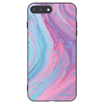 Picasee silikonski črni ovitek za Apple iPhone 7 Plus - Pink liquid