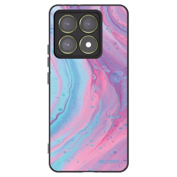 Picasee silikonski črni ovitek za Xiaomi 14T - Pink liquid