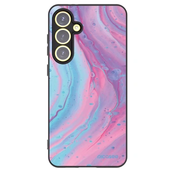 Picasee silikonski črni ovitek za Samsung Galaxy S24 FE S721B - Pink liquid