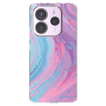 Picasee silikonski prozorni ovitek za Xiaomi Redmi Note 14 5G - Pink liquid