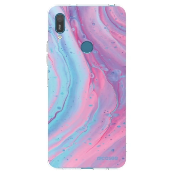 Picasee silikonski prozorni ovitek za Huawei Y7 2019 - Pink liquid