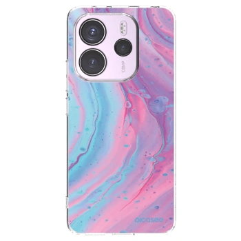 Picasee silikonski prozorni ovitek za Xiaomi Redmi Note 14 4G - Pink liquid