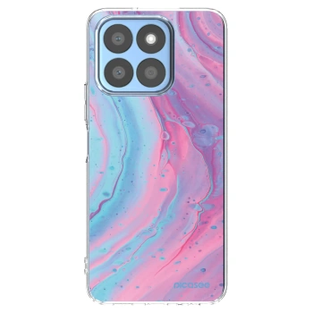 Picasee silikonski prozorni ovitek za Honor X8c - Pink liquid