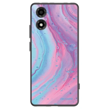 Picasee silikonski črni ovitek za Motorola Moto E14 - Pink liquid
