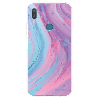 Picasee silikonski prozorni ovitek za Huawei Y6 2019 - Pink liquid