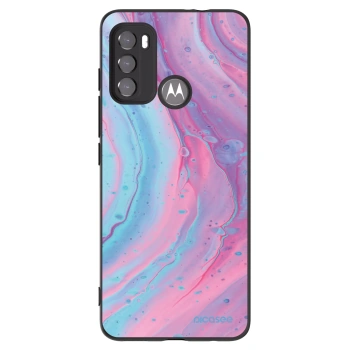 Picasee silikonski črni ovitek za Motorola Edge 60 5G - Pink liquid