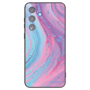 Picasee silikonski črni ovitek za Samsung Galaxy S25 FE 5G - Pink liquid