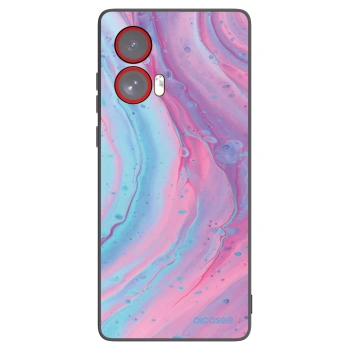 Picasee silikonski črni ovitek za Motorola Edge 50 Fusion - Pink liquid