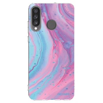 Picasee silikonski prozorni ovitek za Huawei P30 Lite - Pink liquid