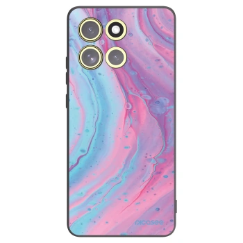Picasee silikonski črni ovitek za Motorola Moto G86 Power 5G - Pink liquid