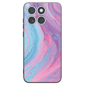 Picasee silikonski črni ovitek za Motorola Edge 70 Fusion - Pink liquid