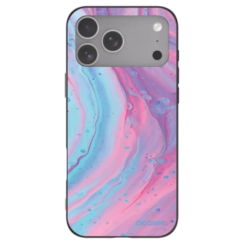 Picasee silikonski črni ovitek za Apple iPhone 18 Pro Max - Pink liquid