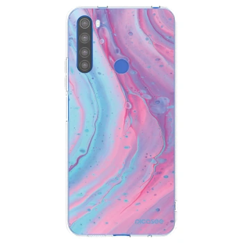 Picasee silikonski prozorni ovitek za Xiaomi Redmi Note 8T - Pink liquid