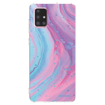 Picasee silikonski prozorni ovitek za Samsung Galaxy A71 A715F - Pink liquid