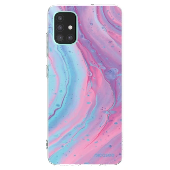 Picasee silikonski prozorni ovitek za Samsung Galaxy A51 A515F - Pink liquid