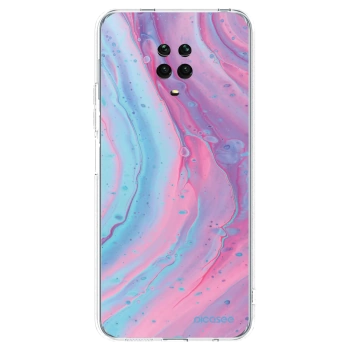 Picasee silikonski prozorni ovitek za Xiaomi Redmi Note 9 Pro - Pink liquid