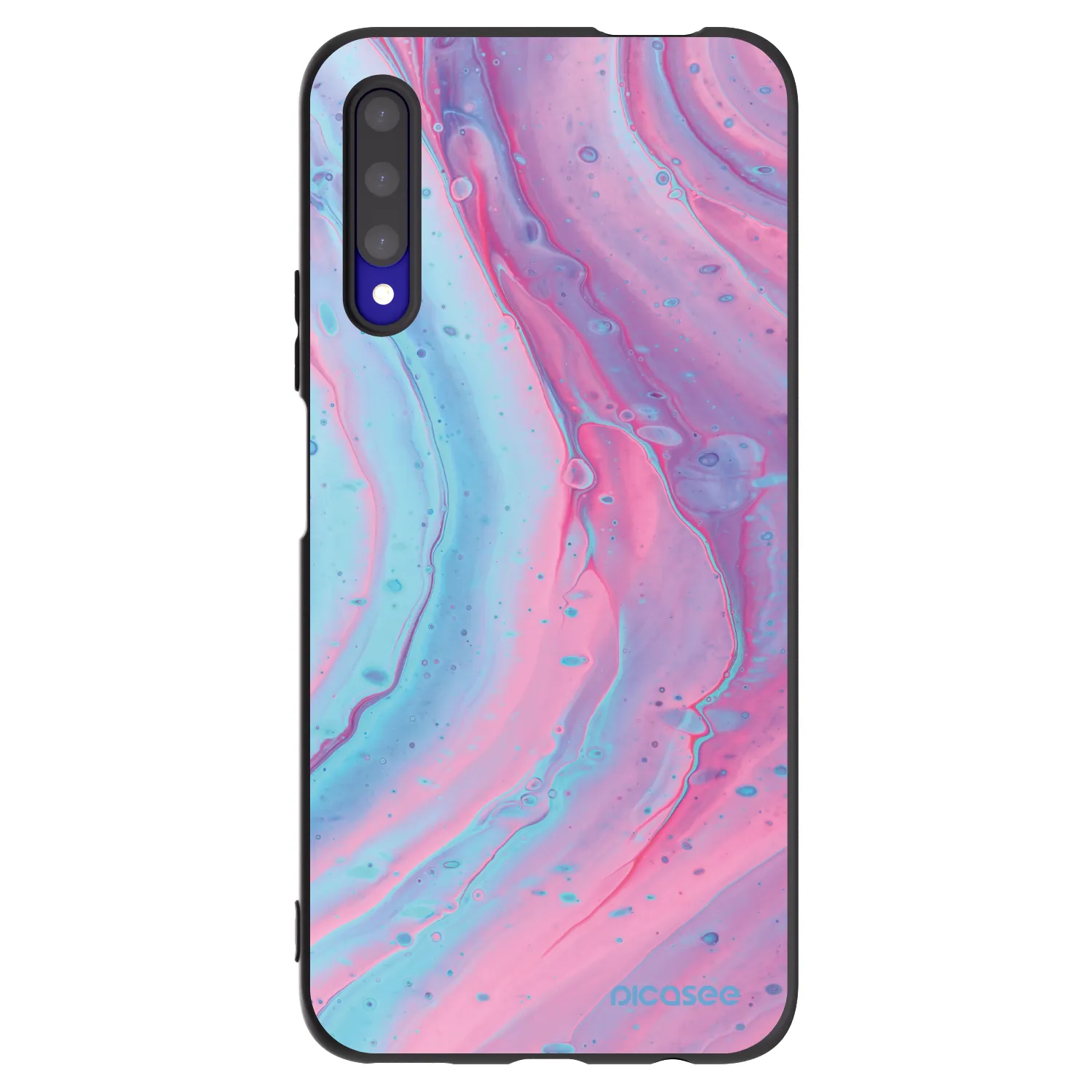 Picasee silikonski črni ovitek za Honor 9X Pro - Pink liquid