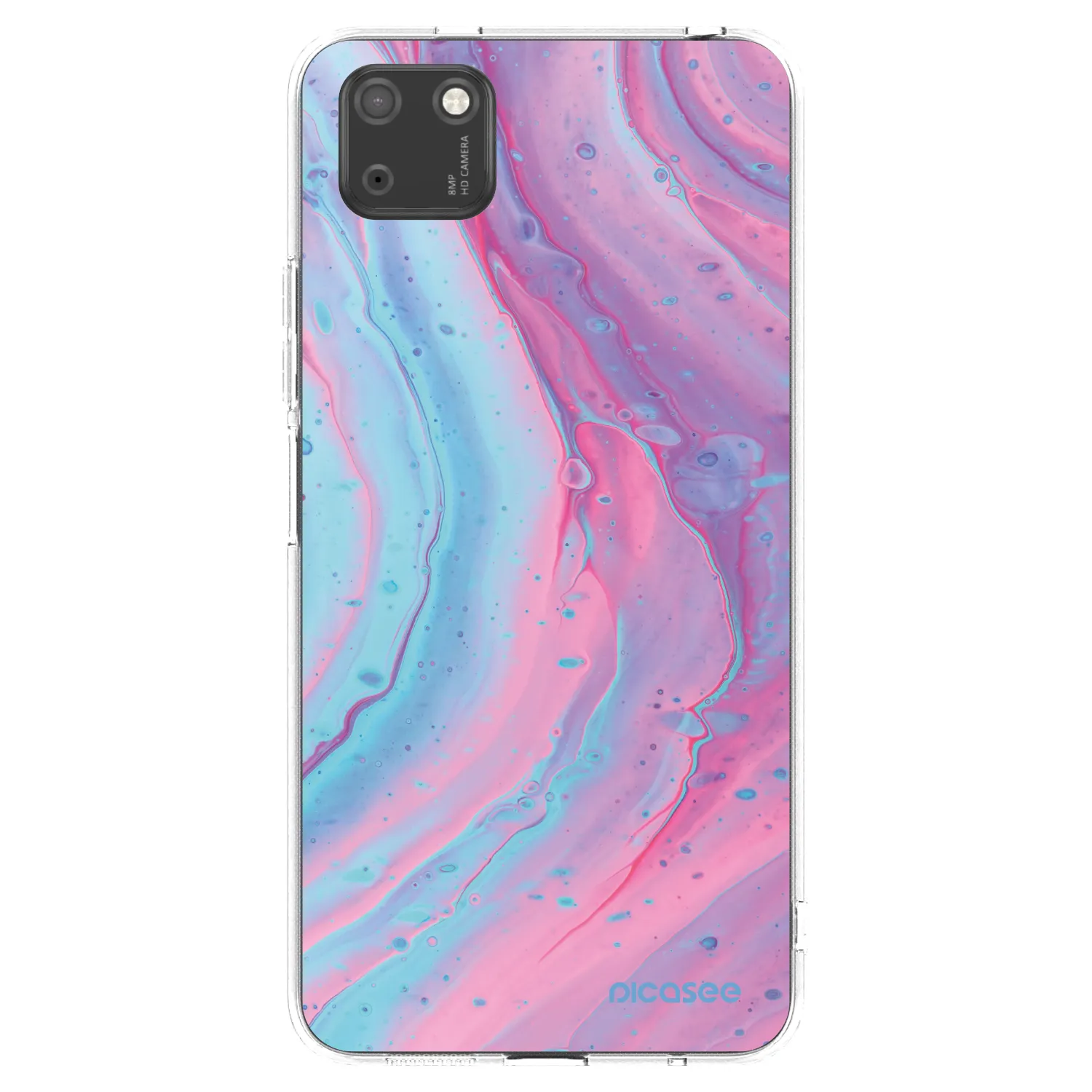 Picasee silikonski prozorni ovitek za Huawei Y5P - Pink liquid
