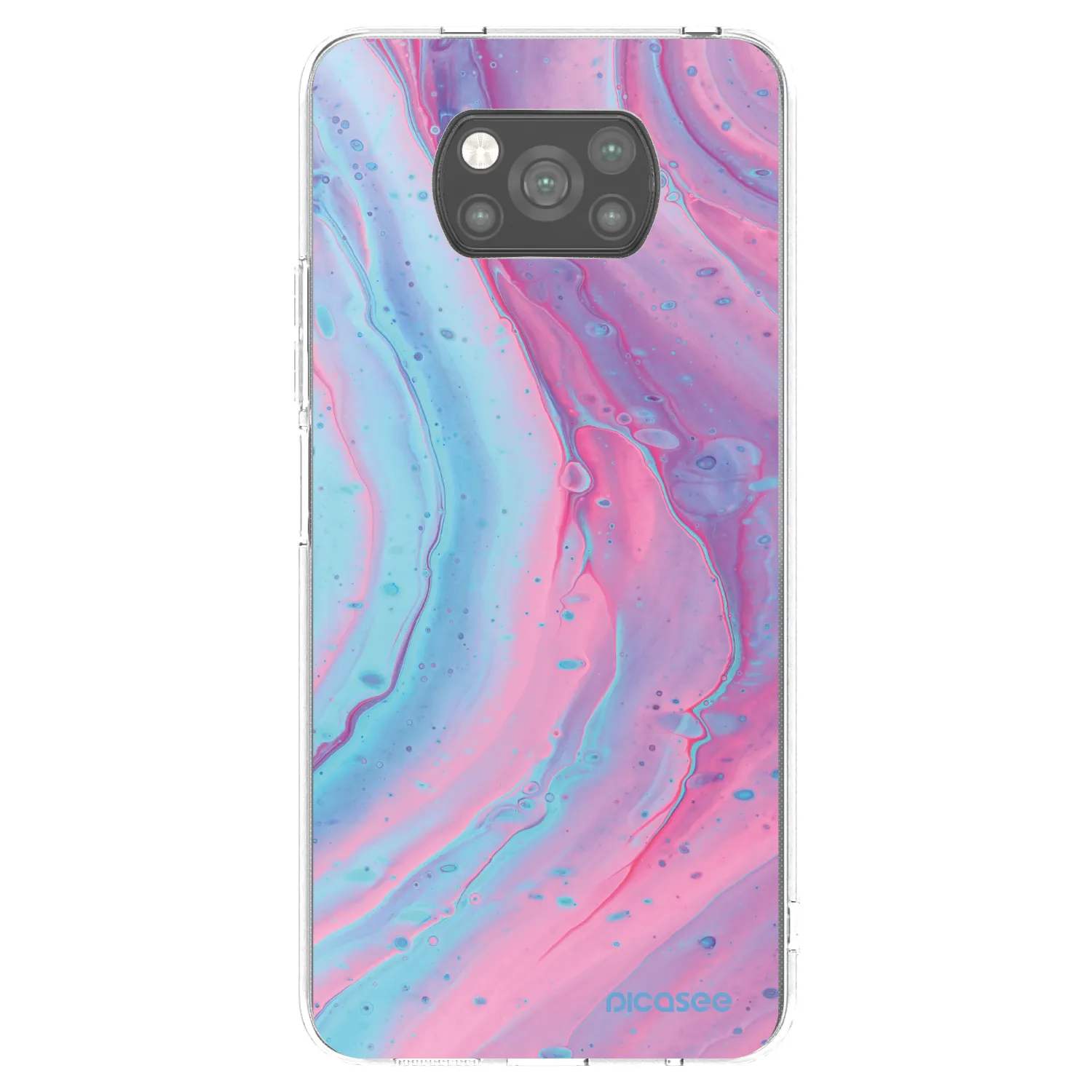 Picasee silikonski črni ovitek za Xiaomi Poco X3 - Pink liquid
