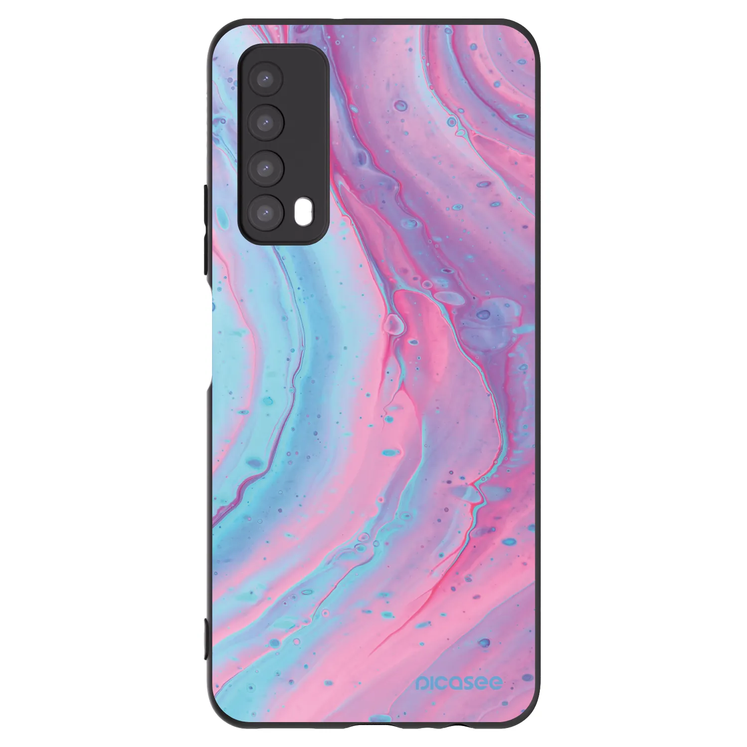 Picasee silikonski črni ovitek za Huawei P Smart 2021 - Pink liquid