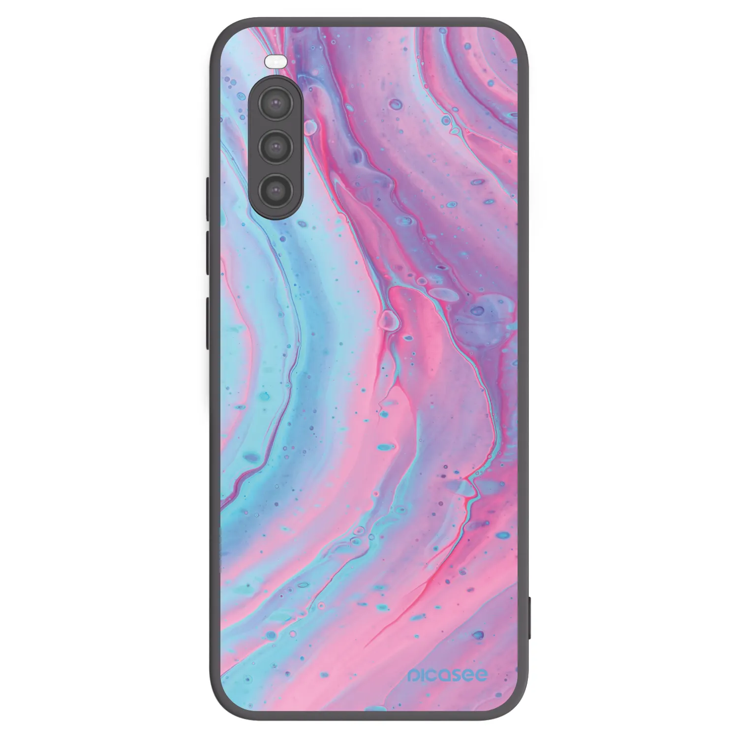Picasee silikonski črni ovitek za Sony Xperia 10 II - Pink liquid