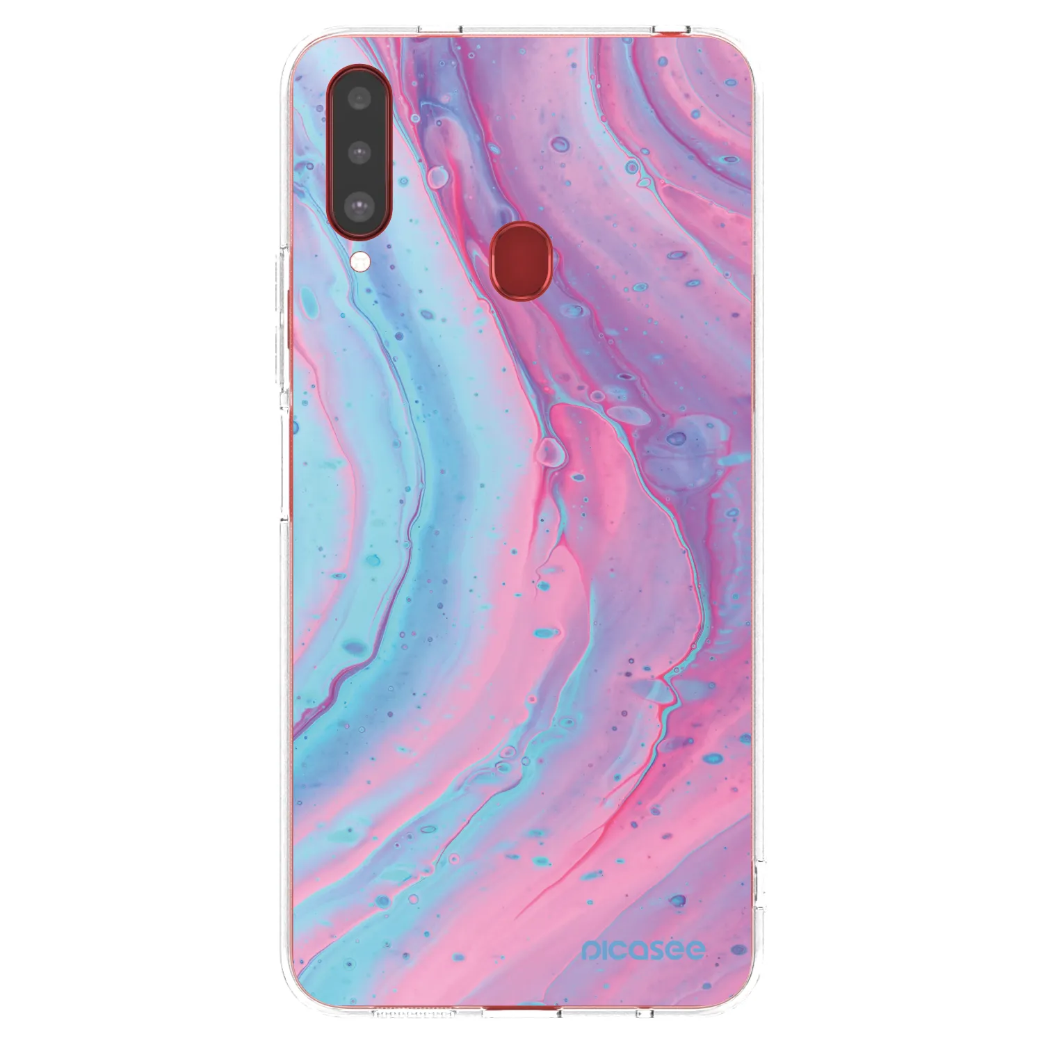 Picasee silikonski prozorni ovitek za Samsung Galaxy A20s - Pink liquid