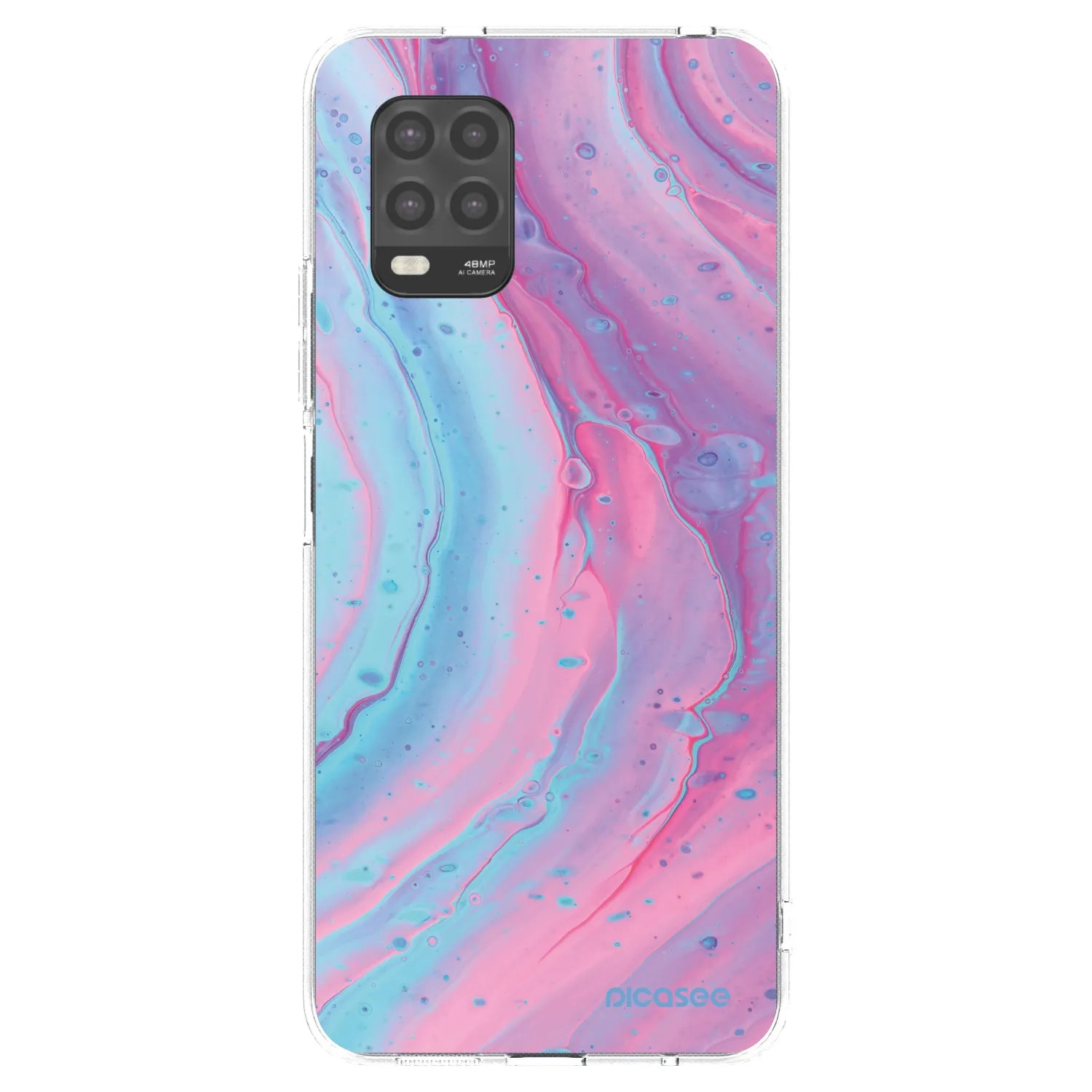 Picasee silikonski prozorni ovitek za Xiaomi Mi 10 Lite - Pink liquid