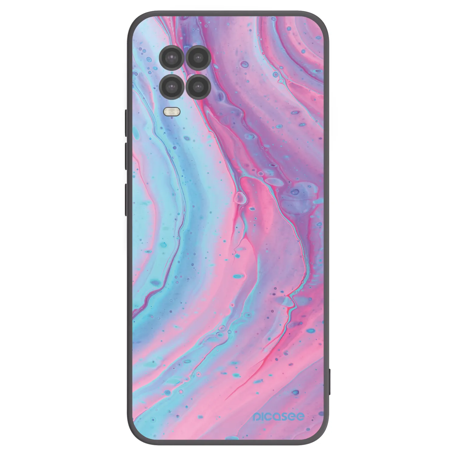 Picasee silikonski črni ovitek za Xiaomi Mi 10 Lite - Pink liquid