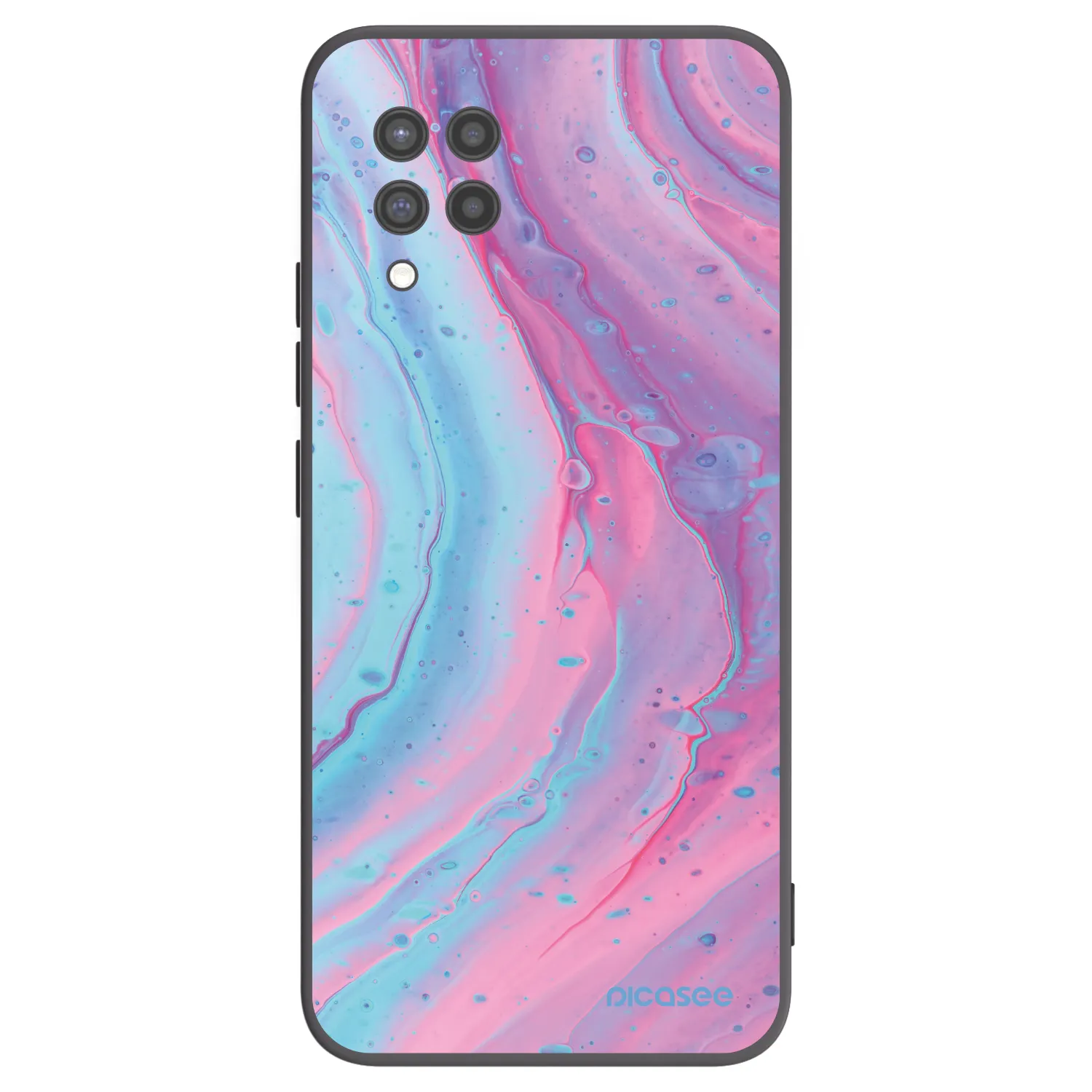 Picasee silikonski črni ovitek za Samsung Galaxy A42 A426B - Pink liquid